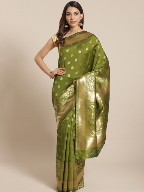 

Mitera Green & Golden Woven Design Banarasi Saree