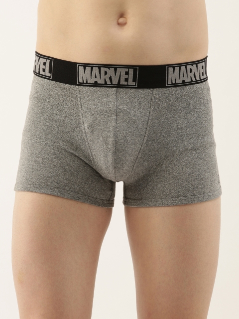 

Zoiro Men Grey Solid Basic Marvel Trunks # M12