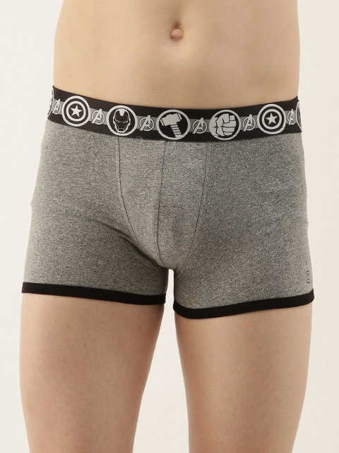 

Zoiro Men Grey Solid Basic Marvel Trunks # M02