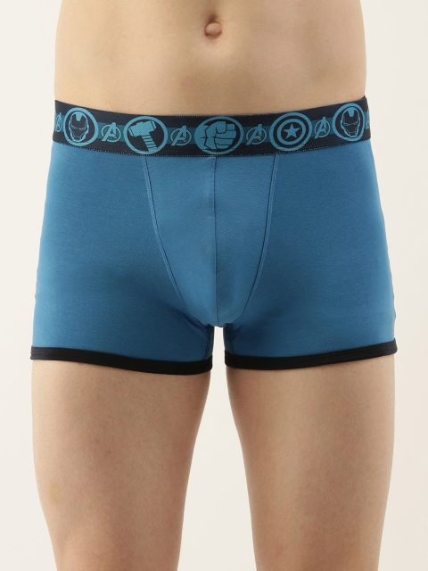 

Zoiro Men Blue Solid Basic Marvel Trunks # M02