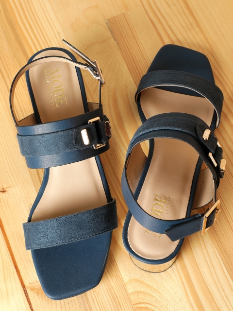 

Mode by Red Tape Women Teal Blue Solid Block Heels