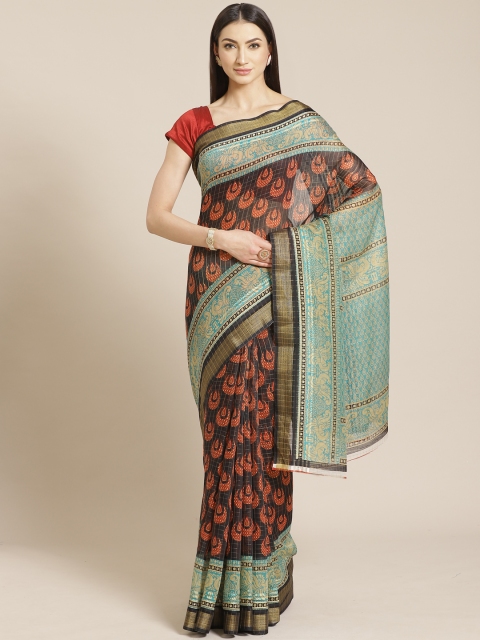 

KALINI Black & Red Printed Kota Saree