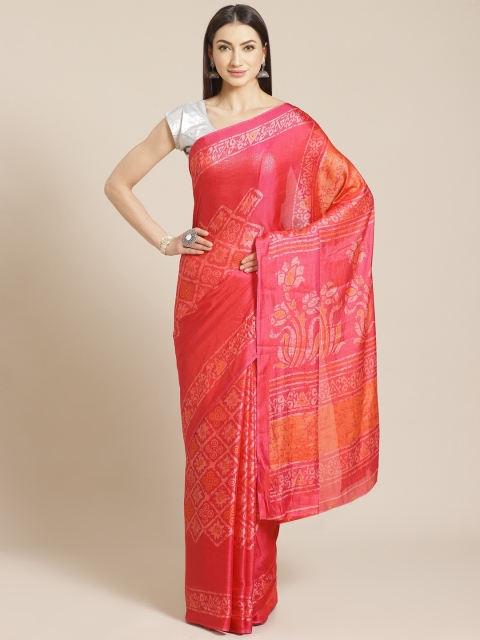 

KALINI Coral Pink Ethnic Printed Saree