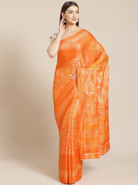 

KALINI Orange Printed Saree