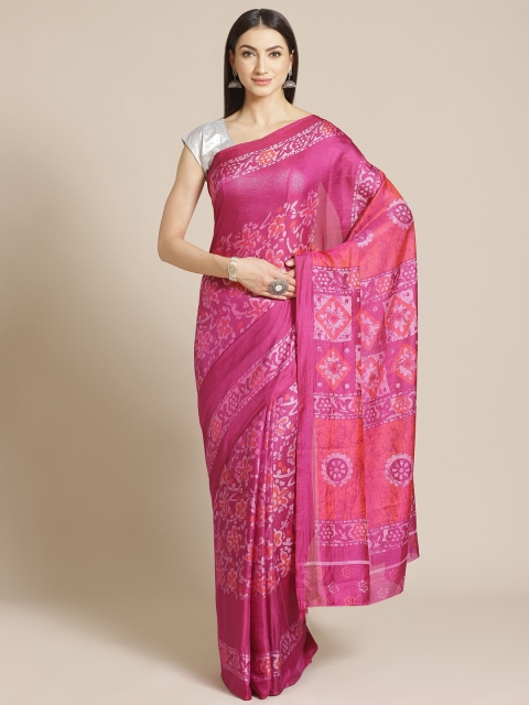 

KALINI Magenta & Red Printed Saree