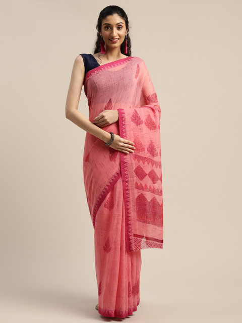 

Vaamsi Pink Printed Art Silk Saree