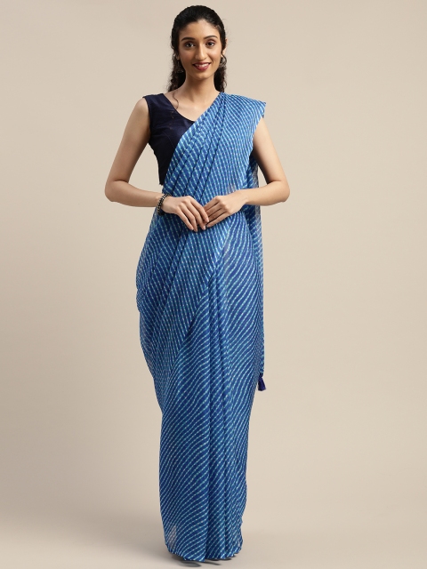 

Vaamsi Blue Leheriya Printed Art Silk Saree