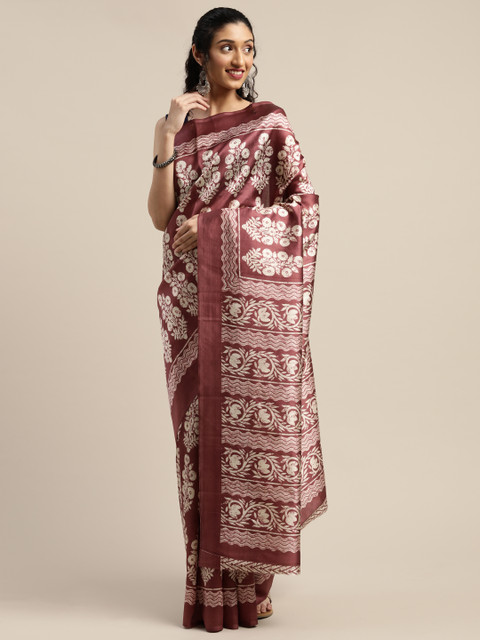 

Vaamsi Mauve & Off-White Art Silk Printed Saree