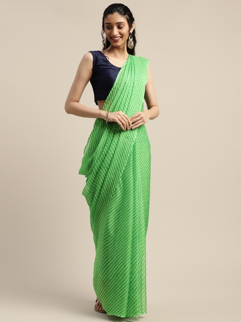 

Vaamsi Green Leheriya Printed Art Silk Saree