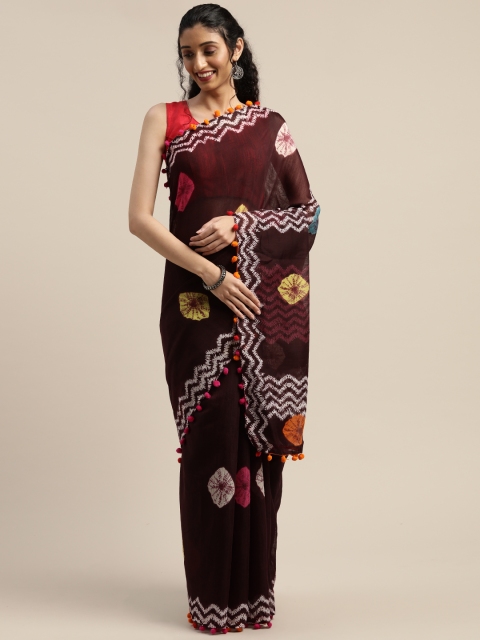 

Vaamsi Burgundy Printed Art Silk Saree