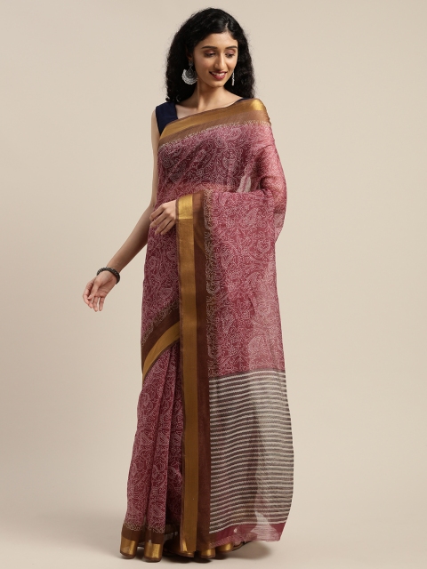 

Vaamsi Mauve Ethnic Printed Art Silk Saree