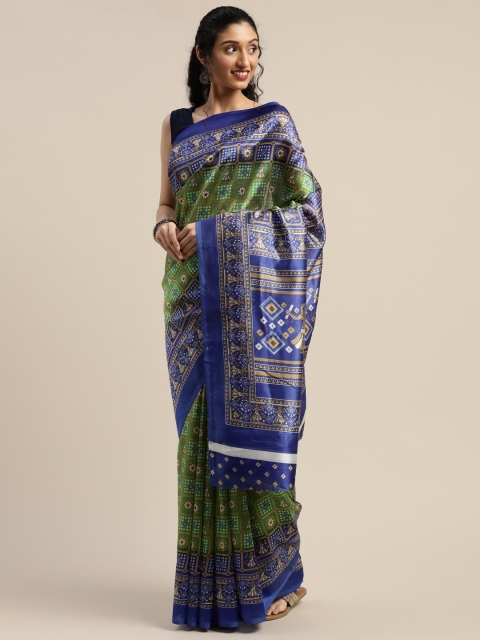 

Vaamsi Green & Blue Art Silk Printed Saree