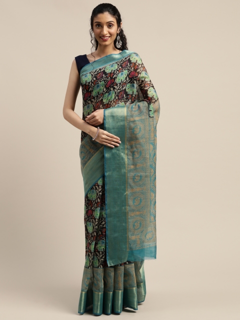 

Vaamsi Blue & Beige Art Silk Woven Design Saree