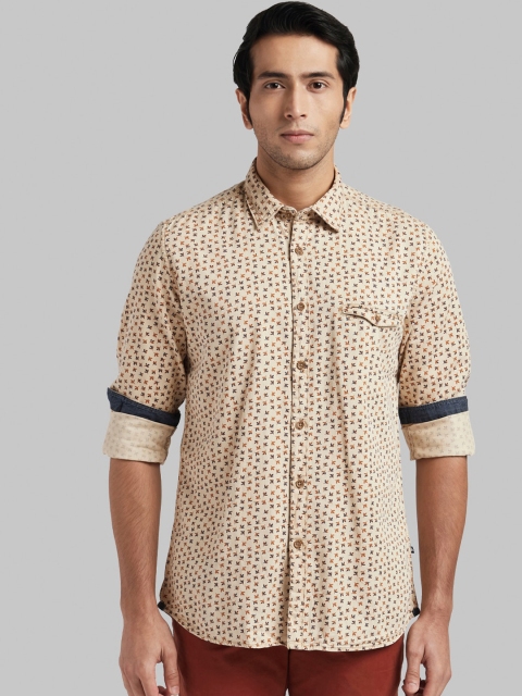 

Parx Men Beige Regular Fit Printed Casual Shirt