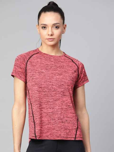 

Fitkin Women Pink Self Design Round Neck T-shirt