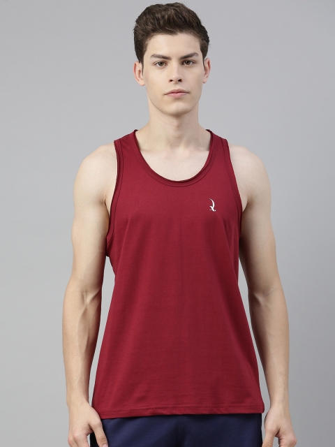 

QUARANTINE Men Maroon Solid Lounge T-shirt
