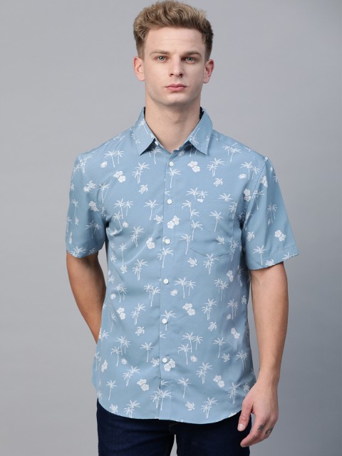 

Marks & Spencer Men Blue & Off-White Printed Casual Shirt