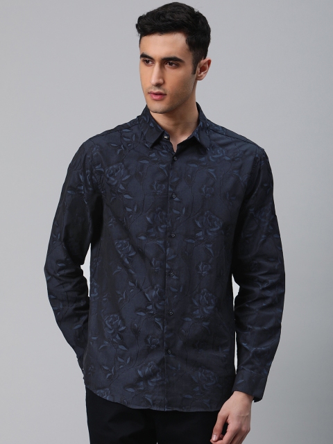 

Marks & Spencer Men Navy Blue & Black Floral Print Regular Fit Casual Shirt