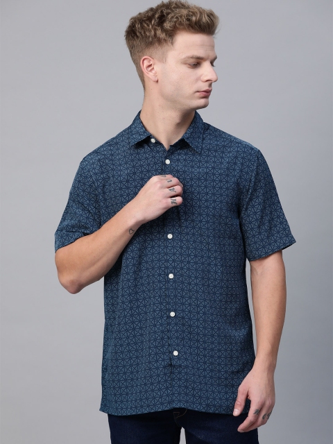 

Marks & Spencer Men Blue Printed Casual Shirt