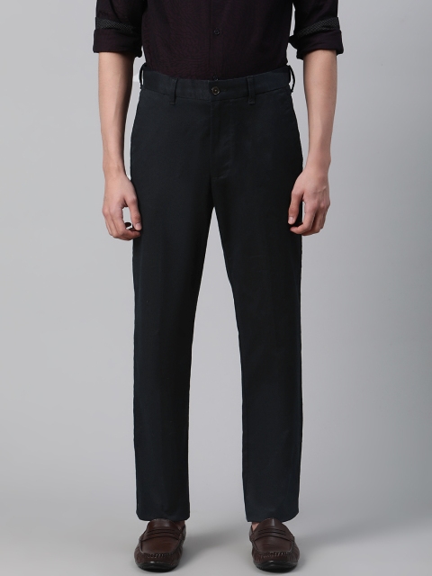 

Marks & Spencer Men Black Regular Fit Solid Regular Trousers