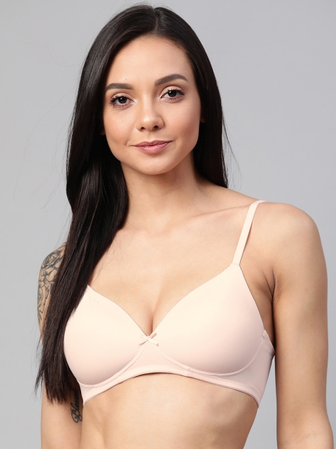 

Marks & Spencer Pink Solid Non-Wired Lightly Padded Seamless T-shirt Bra T333222