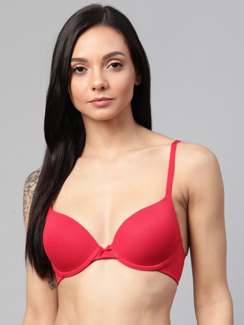 

Marks & Spencer Red Solid Underwired Lightly Padded Plunge Bra T330374X