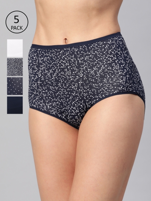 

Marks & Spencer Women Pack Of 5 Hipster Briefs T614066X, Navy blue