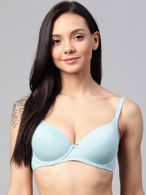 

Marks & Spencer Blue Solid Underwired Lightly Padded Seamless T-shirt Bra T330378