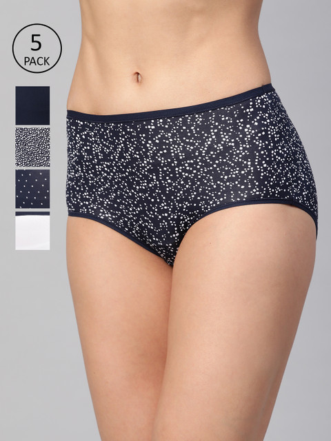 

Marks & Spencer Women Pack Of 5 Hipster Briefs T614067X, Navy blue