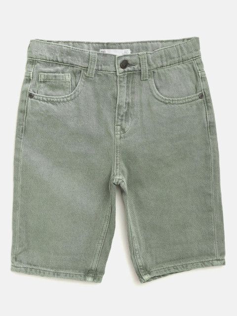 

Marks & Spencer Boys Olive Green Solid Regular Fit Sustainable Denim Shorts