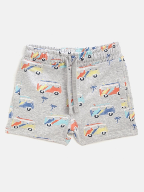 

Marks & Spencer Boys Grey Melange Mini Van Printed Regular Fit Shorts