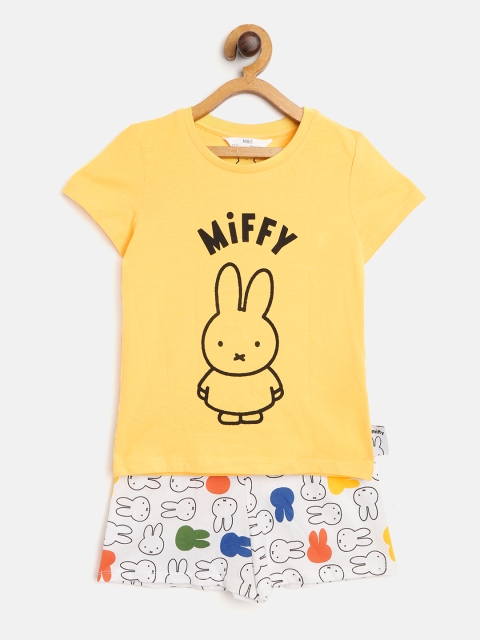 

Marks & Spencer Girls Yellow & White Miffy Print Night Suit