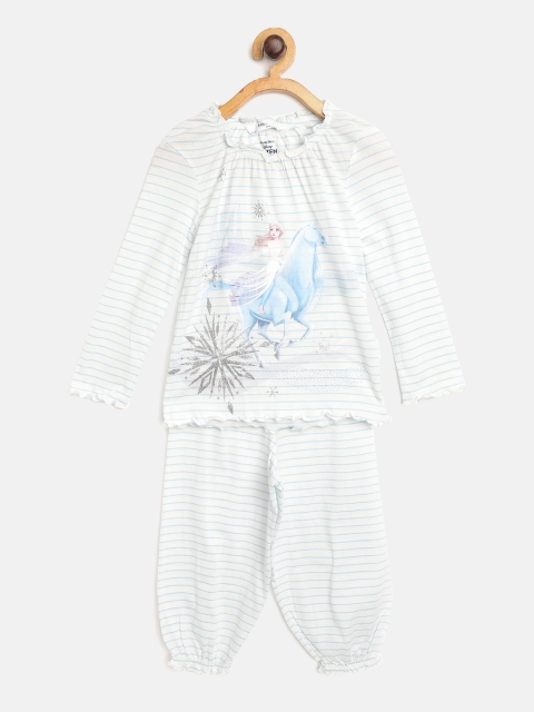 

Marks & Spencer Girls White & Blue Elsa Print Night Suit