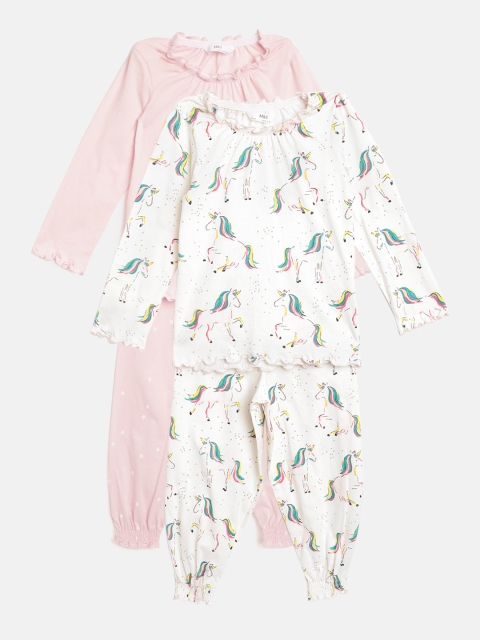 

Marks & Spencer Girls Pack of 2 Unicorn Print Night suits, White