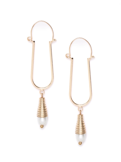 

DIVA WALK EXCLUSIVE White Gold-Plated Beaded Contemporary Drop Earrings