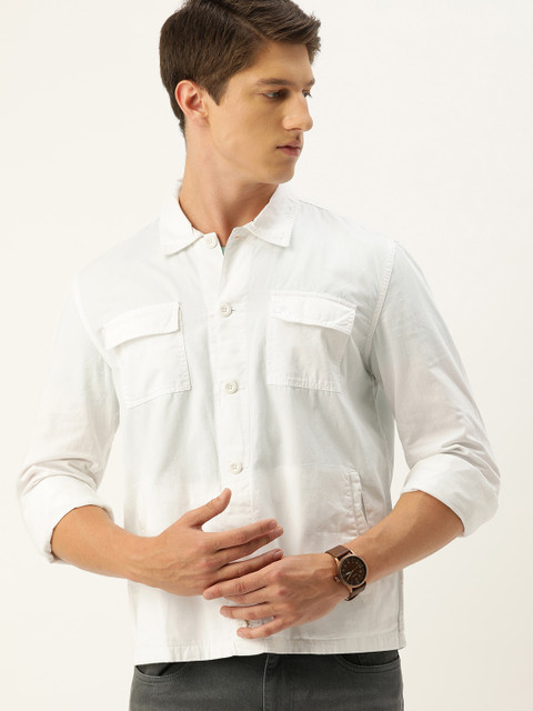 

The Indian Garage Co Men White Slim Fit Solid Casual Shirt