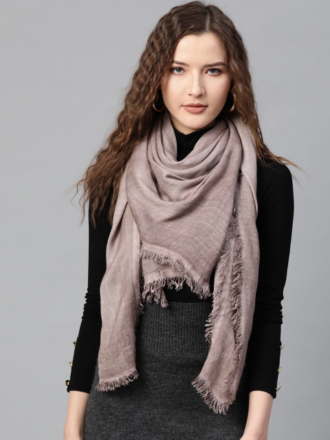 

SASSAFRAS Women Taupe Solid Stole