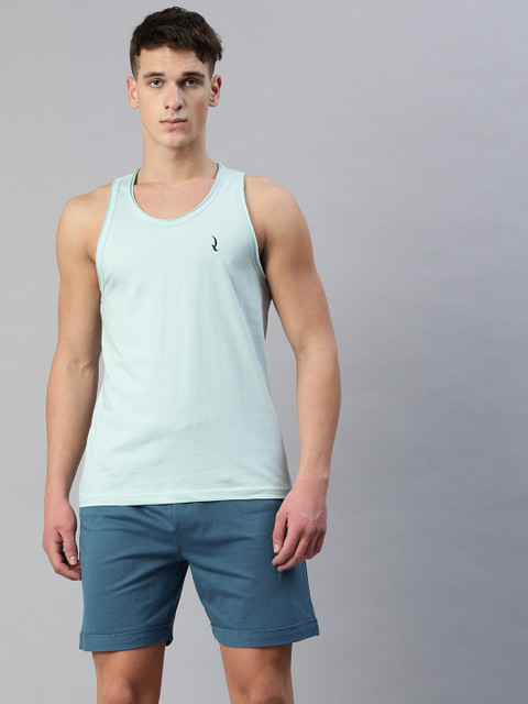 

QUARANTINE Men Blue Solid Night suit