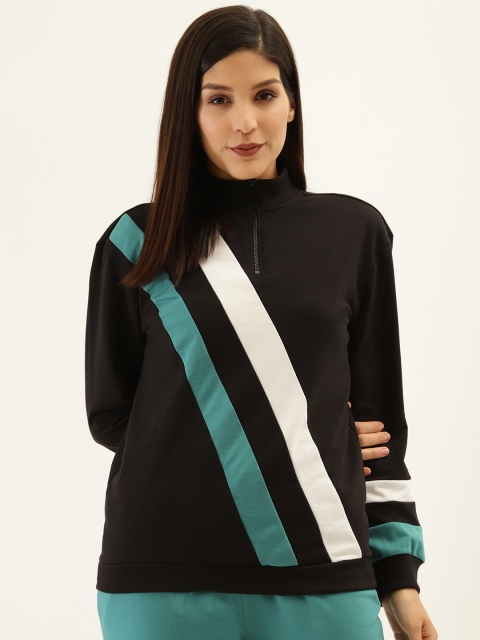 

Laabha Women Black & White Striped Sweatshirt