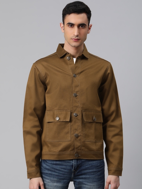 

Hubberholme Men Mustard Brown Solid Tailored Jacket