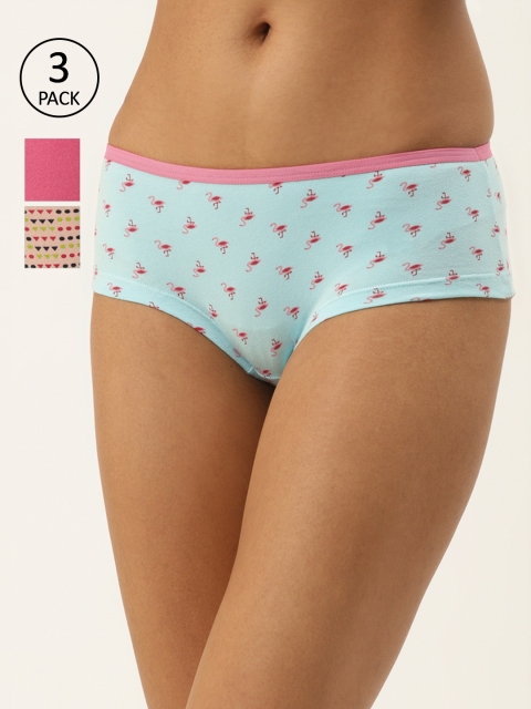 

Leading Lady Women Pack Of 3 Pure Cotton Printed Hipster Briefs L-32-3-S, Peach