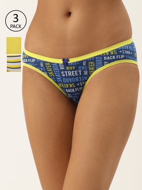 

Leading Lady Women Pack of 3 Bikini Briefs L-78-S, Yellow