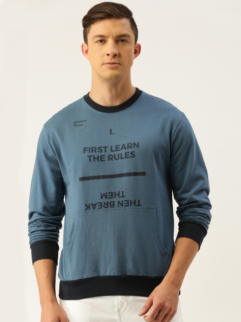 

Difference of Opinion Men Blue & Black Printed Sweatshirt