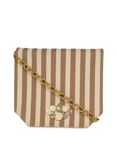 

Berrypeckers Brown Striped Sling Bag