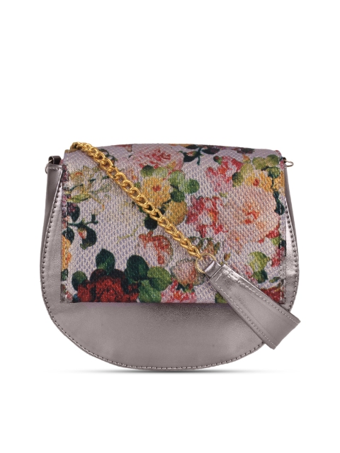 

Berrypeckers Silver-Toned Printed Sling Bag