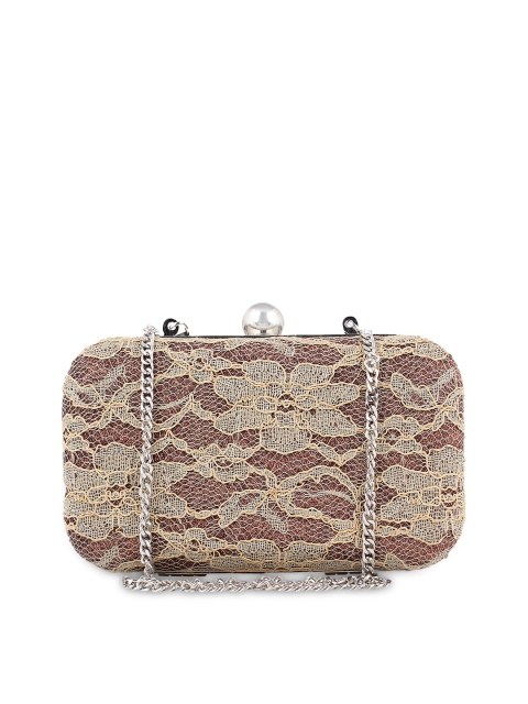 

Berrypeckers Brown Embellished Clutch