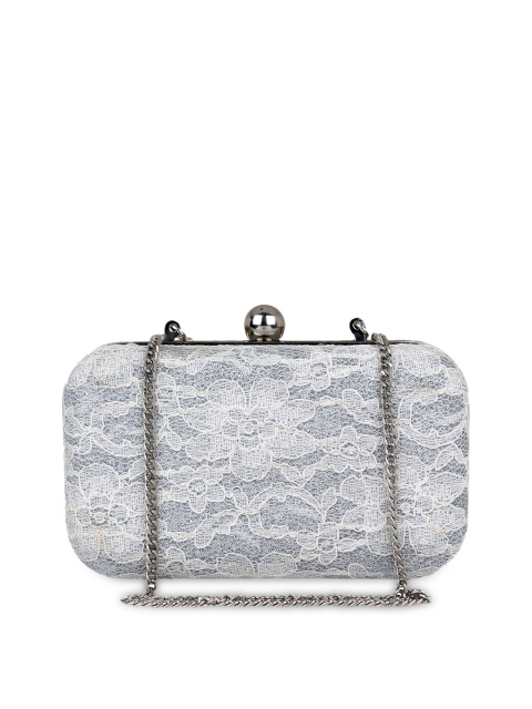 

Berrypeckers Silver-Toned Embellished Clutch