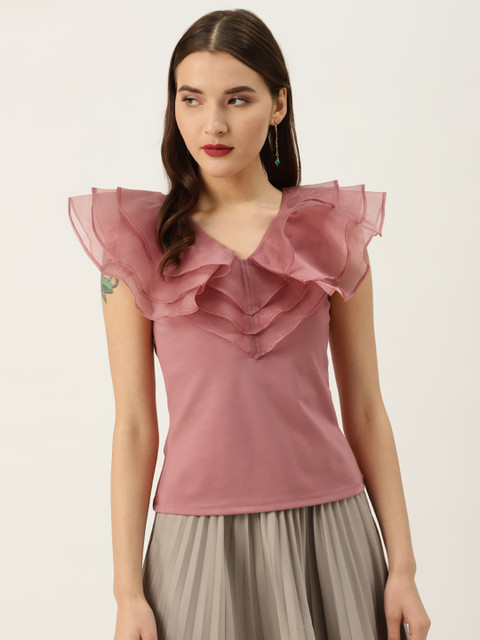 

COVER STORY Women Pink Solid Top