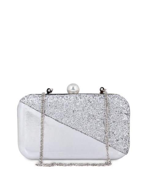 

Berrypeckers Silver-Toned Shimmery Clutch