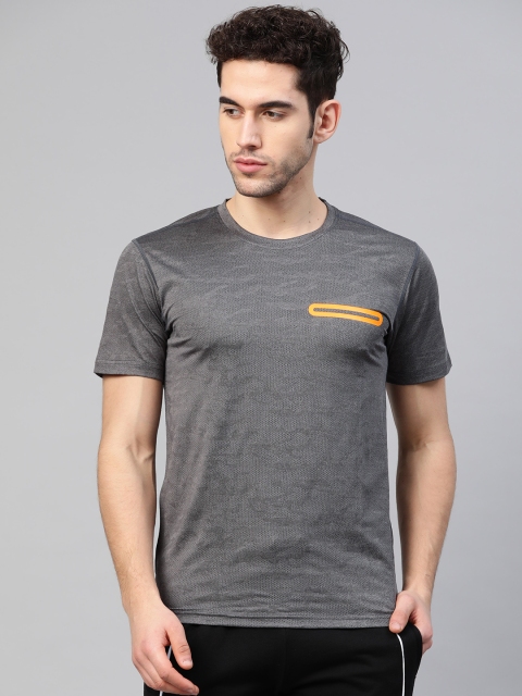 

Fitkin Men Charcoal Grey Camouflage Round Neck T-shirt